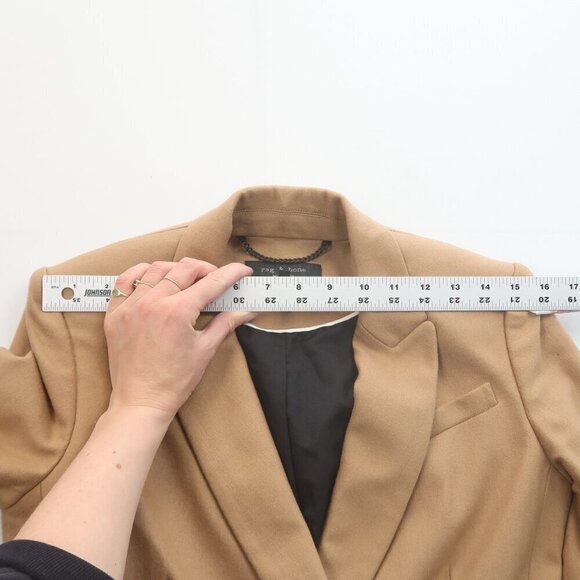 Rag & Bone Duke Double Breasted Wool Blend Blazer Size 0 Camel - Picture 11 of 11
